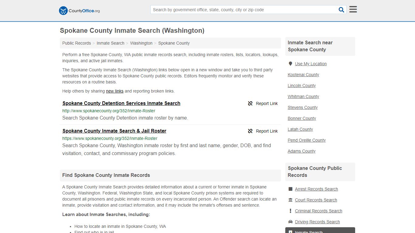 Inmate Search - Spokane County, WA (Inmate Rosters & Locators)